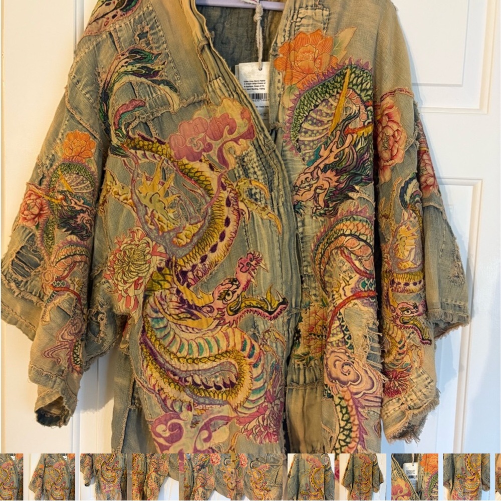 Magnolia Pearl Dragon Embroidered Kimono #1156 NWT - Picture 7 of 7